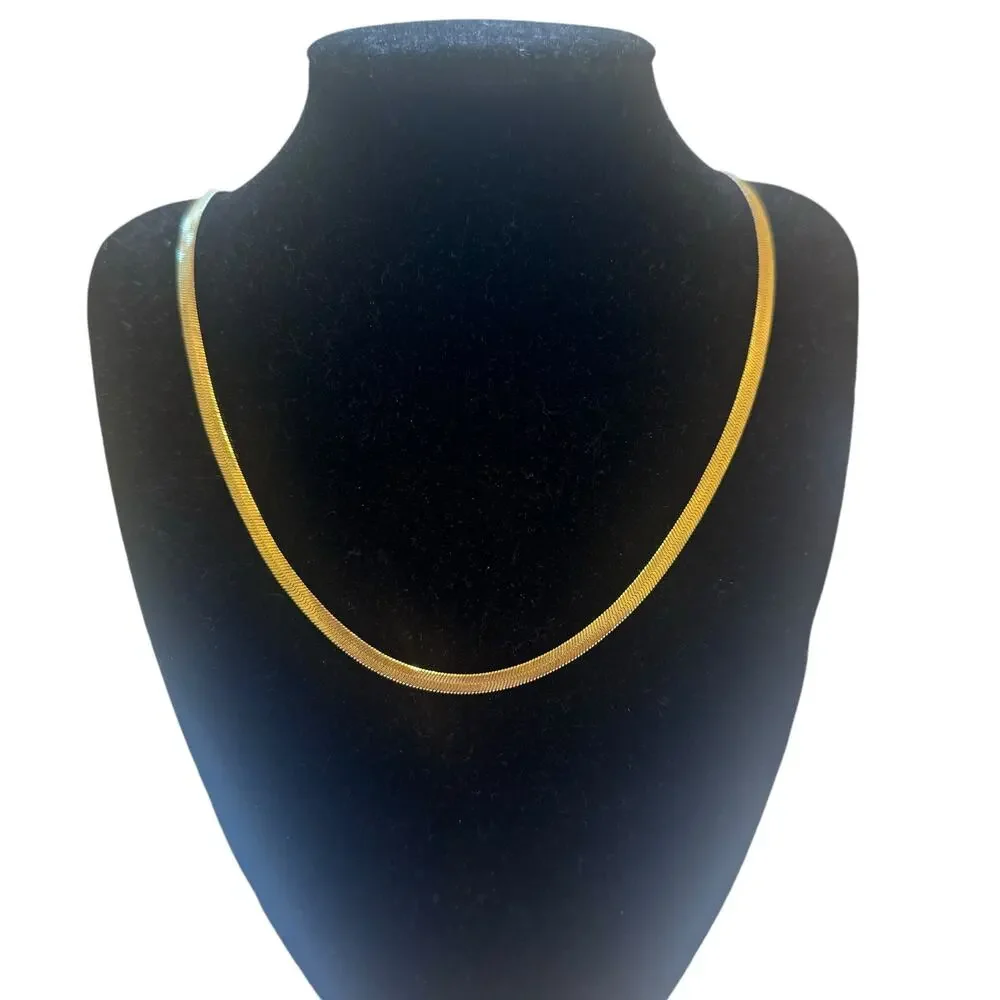 Madewell M0923 Herringbone Chain Necklace Vintage Gold One Size NWT - Picture 5 of 10